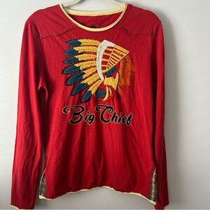 Double D Ranch Big Chief long sleeved graphic tee L